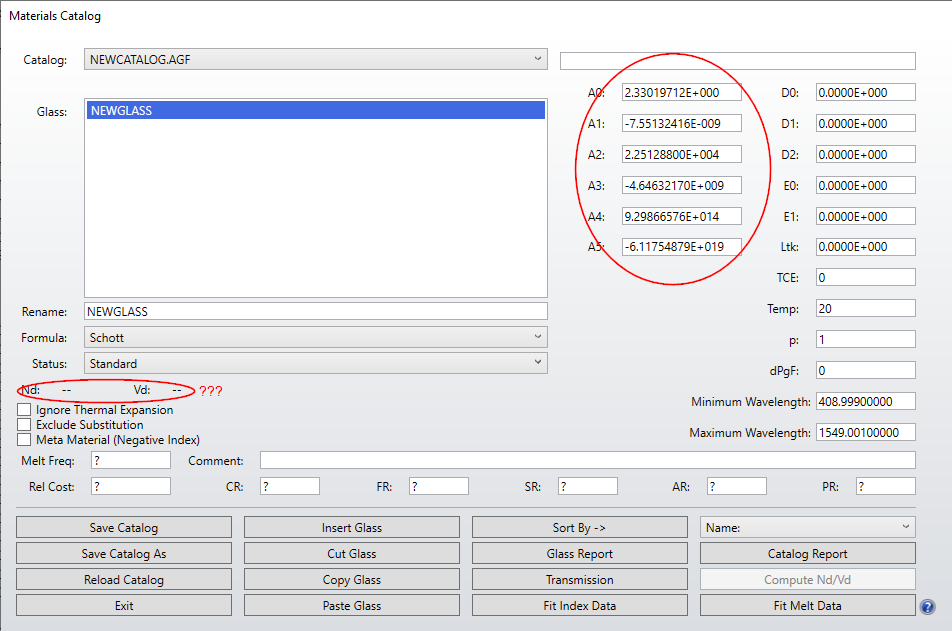 Fitting index data in OpticStudio – Knowledgebase