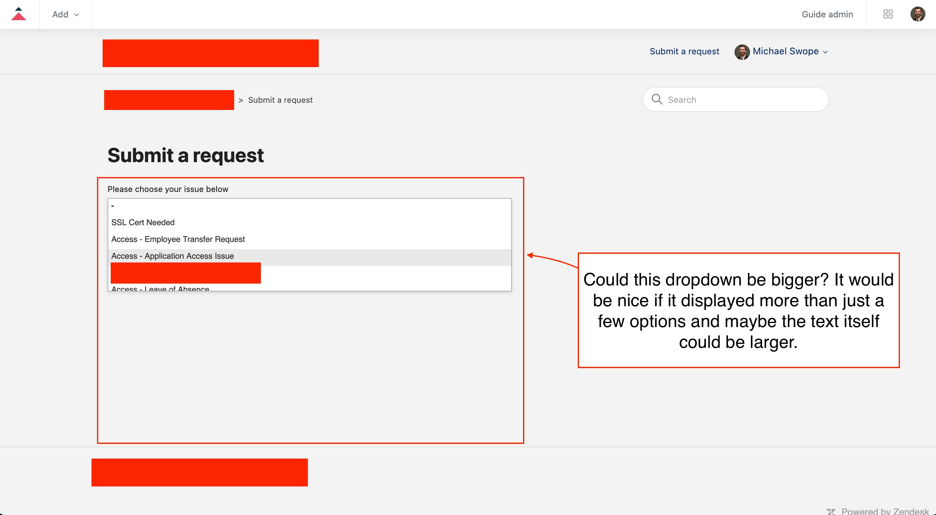 Feature Request: Submit a Request Drop down | The place for Zendesk ...